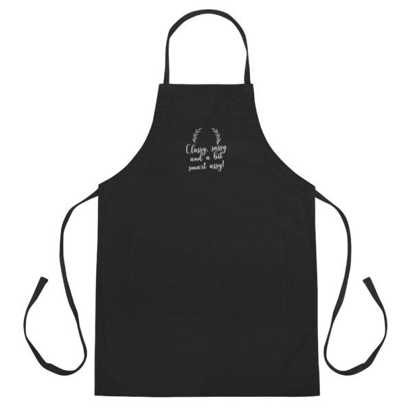 Bestickte Schürze “Classy, classy (…)”